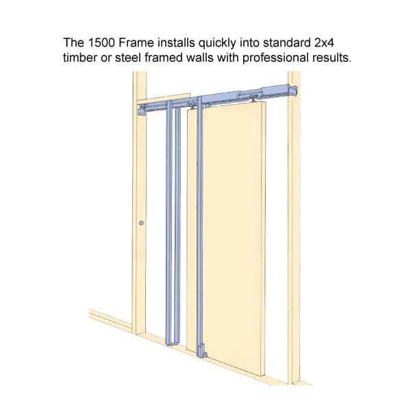 White MDF Sliding Pocket Door with Frosted Glass Panels