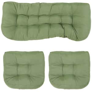 Solid Hunter Green Tufted In/Outdoor Cushion for Bench Swing Choose Size 