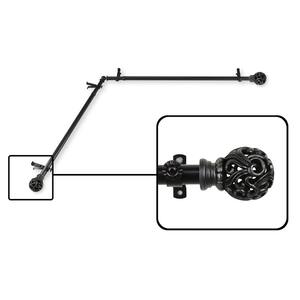 Adora 13/16 in. Dia 66-120 in. L Corner Window Single Curtain Rod in Black
