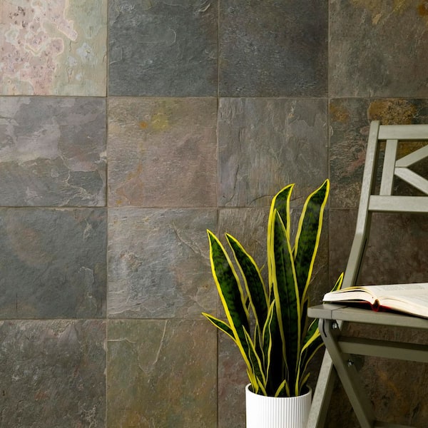 MSI Peacock Natural Slate Tile 12 in. x 12 in., Floor and Wall (10