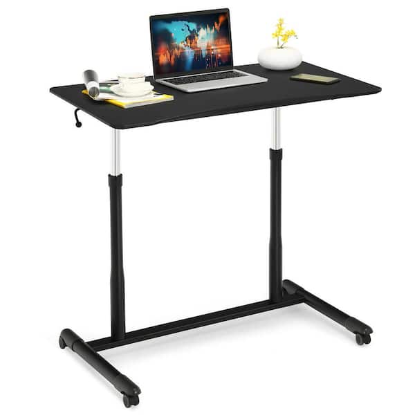 Costway 37.5 in Rectangle Black Wood Computer Desk