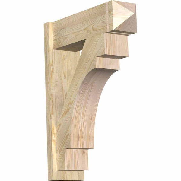Ekena Millwork 8 in. x 34 in. x 26 in. Merced Arts and Crafts Rough Sawn Douglas Fir Outlooker