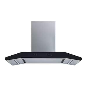 30 in. Convertible Wall Mount Range Hood in Stainless Steel with Silencer Panel and 5 Speed Touch Control