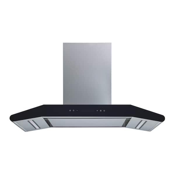 Winflo 30 in. Convertible Wall Mount Range Hood in Stainless Steel with Silencer Panel and 5 Speed Touch Control