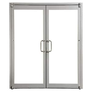 Teza 72 in. x 84 in. Silver Aluminum Storefront Door Full Lite Right Hand Outswing