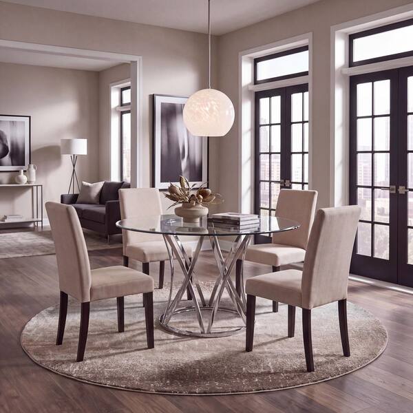 Madison 7 ft. x 7 ft. Light Brown Ombre Round Rug