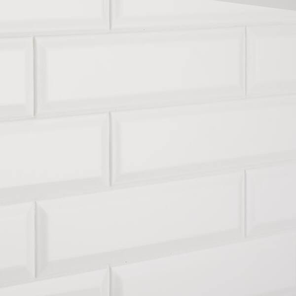 Daltile - Restore 3 in. x 12 in. Ceramic Bevel Bright White Subway Tile (9 sq. ft. / case)