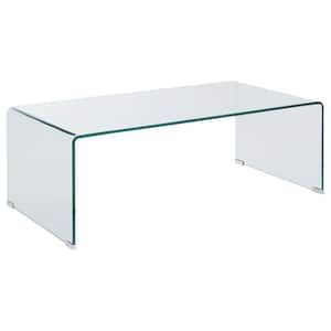 Ripley 47.25 in. Clear Rectangle Glass Top Coffee Table