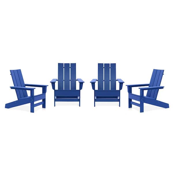 Durogreen Aria Royal Blue Recycled Plastic Modern Adirondack Chair 4 Pack Aac35294pkrb The Home Depot Modern Adirondack Chair, Plastic Stackable Adirondack Chairs Home Depot