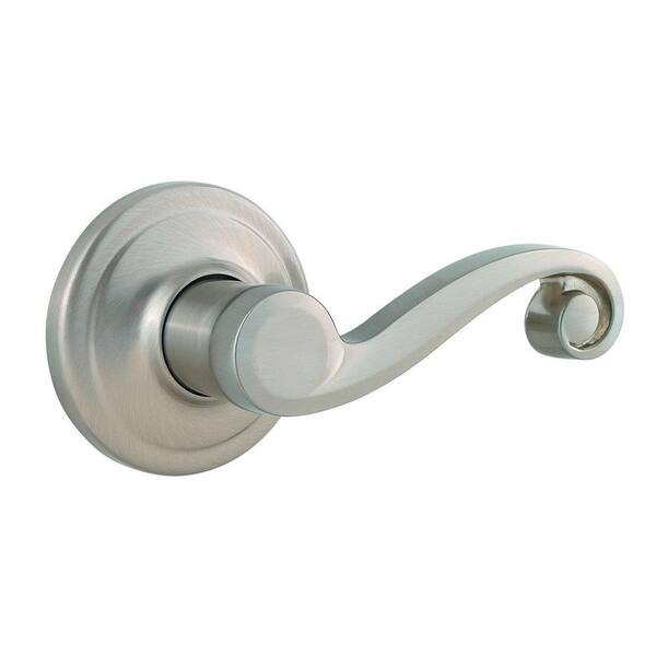 Kwikset Lido Satin Nickel Right-Handed Half-Dummy Door Lever with Microban Antimicrobial Technology