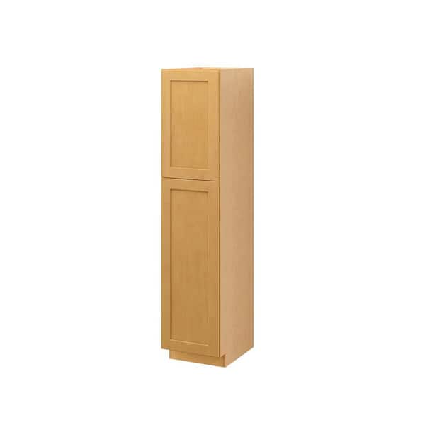 Unbranded Aberdeen Recessed 15 in. W x 84 in. H x 24 in. D in Caramel Plywood Assembled Pantry Cabinet
