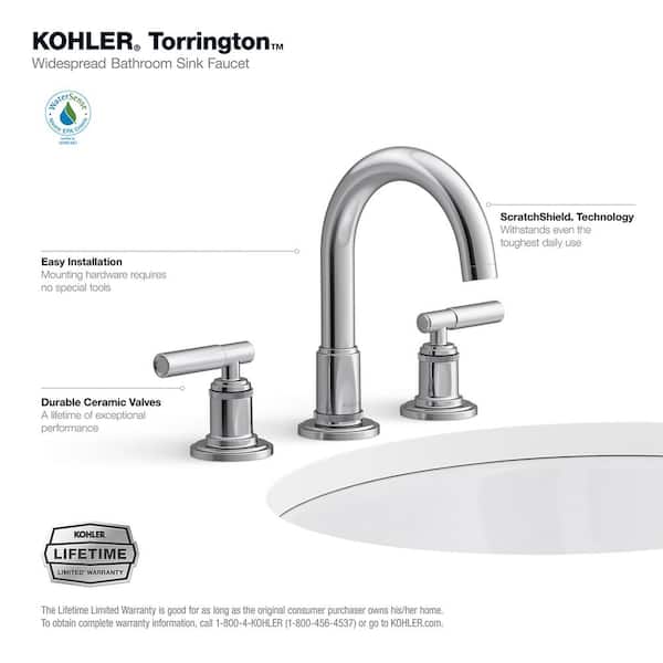 KOHLER Torrington 8 in. Widespread Double Handle Bathroom Faucet