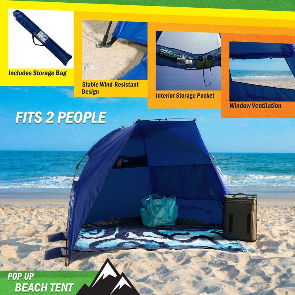 Navy Pop Up Beach Tent with UPF50+ UV Protection