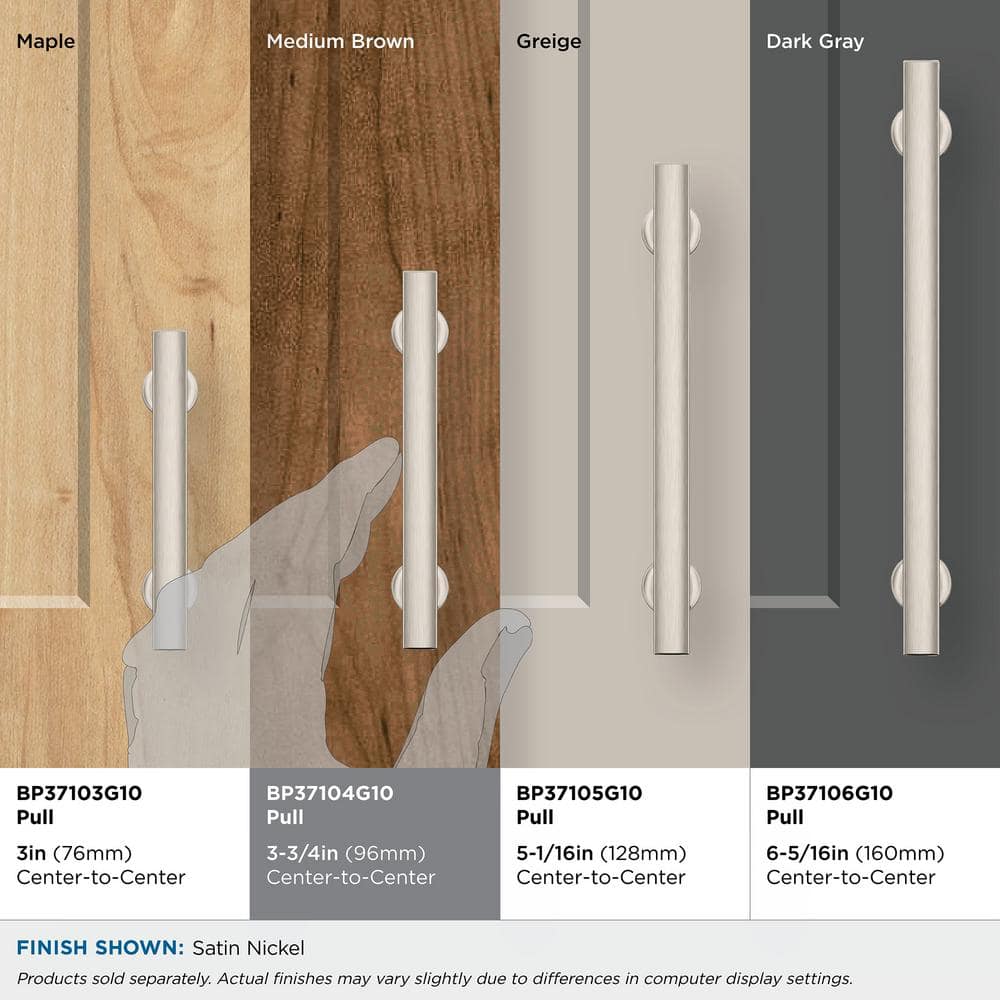 Satin Nickel 3-3/4 inch Modern Cabinet Drawer Pull