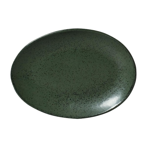 Greenery Oval Dessert Plate 8.86” Stoneware, Set of 6