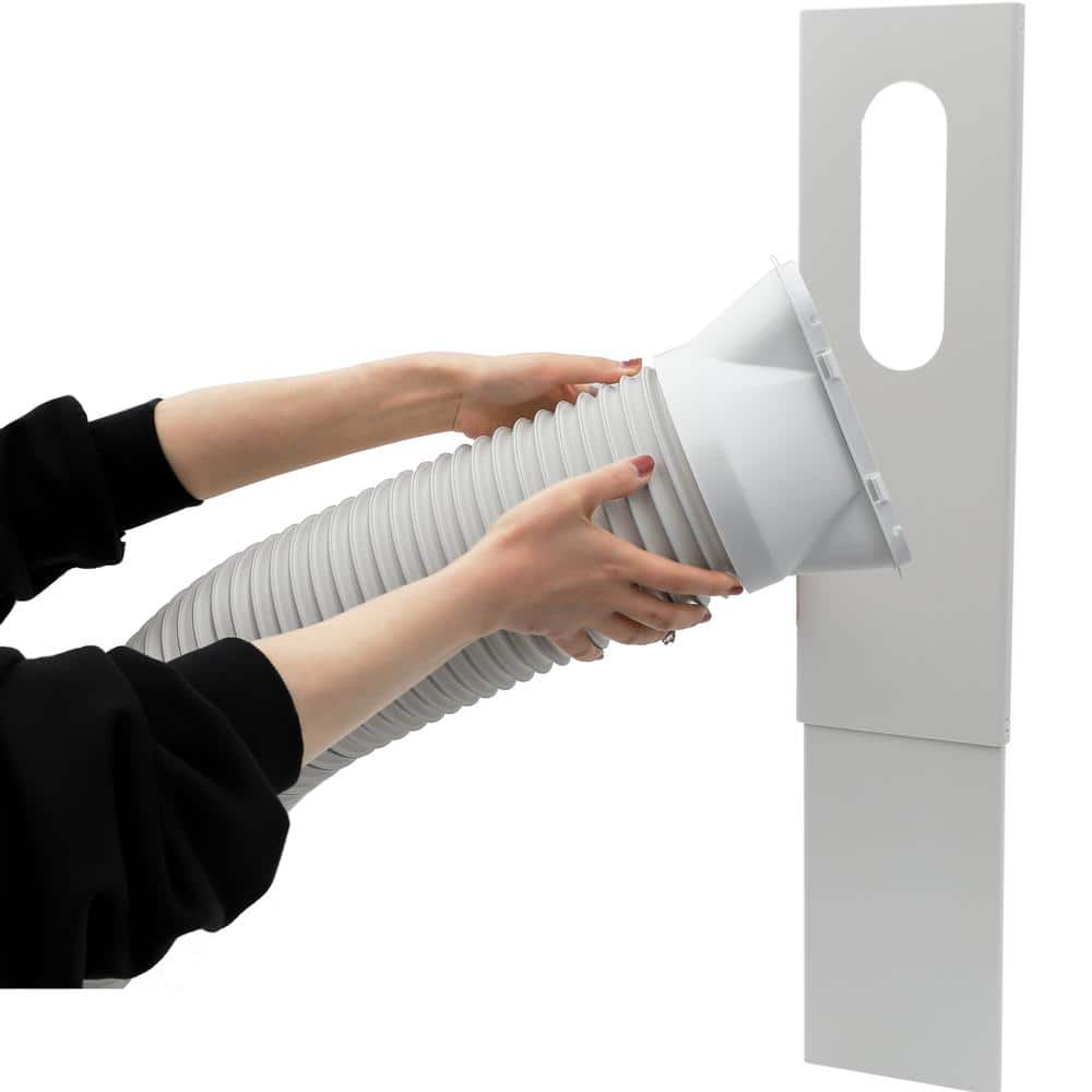 White Polypropylene Portable Air Conditioner Window Kit with Hose