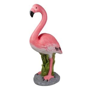 25.5 in. Pink Standing Flamingo Outdoor Garden Statue