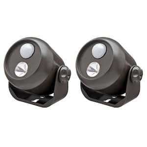 Wireless Motion Activated Integrated LED Mini Spotlight Brown, (2-Pack)