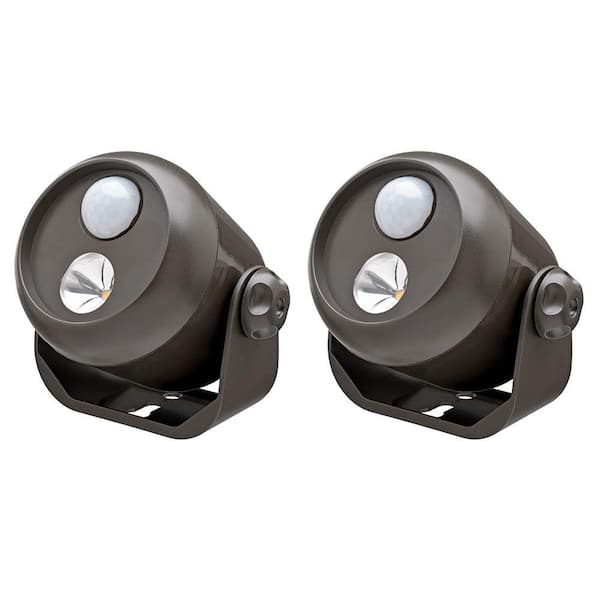 Mr Beams Wireless Motion Activated Integrated LED Mini Spotlight Brown, (2-Pack)