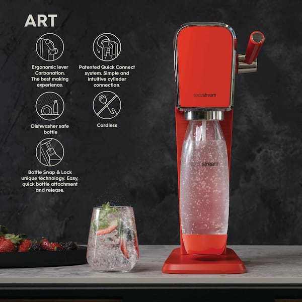 Reviews for SodaStream Art Mandarin Red Soda Machine and Sparkling Water  Maker Kit