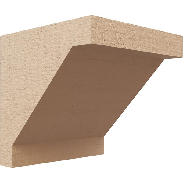 Ekena Millwork 7-in. x 7-in. x 7-in. Series 1 Wide Burlington Rough Cedar Woodgrain Timberthane Polyurethane Corbel, Primed Tan