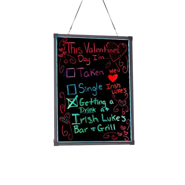 24 in. x 32 in. Hanging LED Business Writable Signboard Erasable Advertising Menu Sign