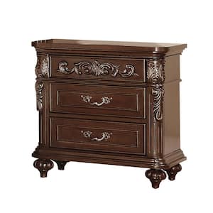 Davenport Collection 3-Drawer 30 in. H x 29 in. W x 17 in. D Nightstand in Dark Cherry