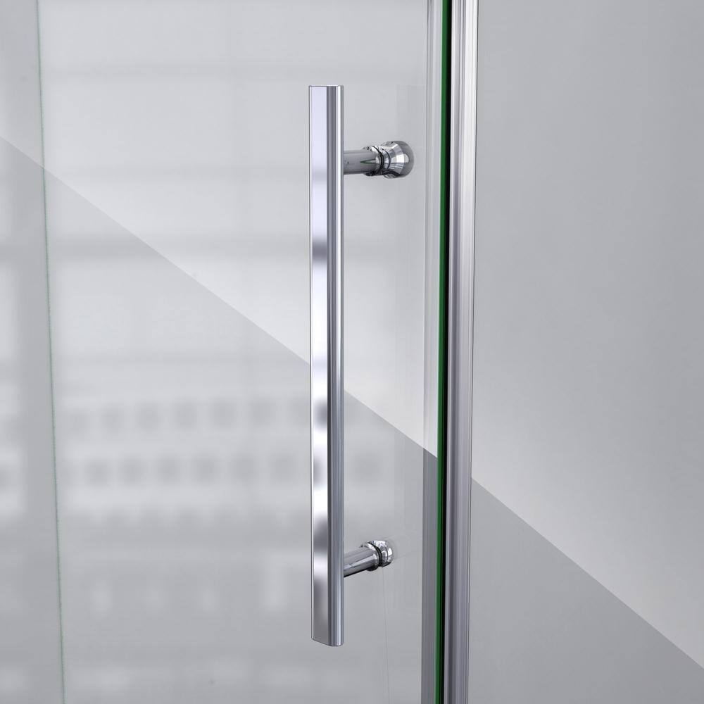 Prism Plus 34" x 72" Frameless Matte Black Neo-Angle Shower Enclosure