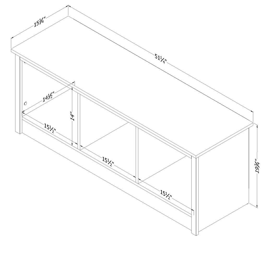 Rubbed Black Farmhouse Storage Bench with Open Compartments