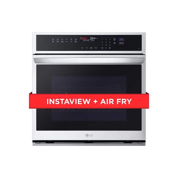 LG 4.7 cu. ft. 29.75 W Smart Single Electric Wall Oven with True Convection InstaView Air Fry Steam in Stainless Steel