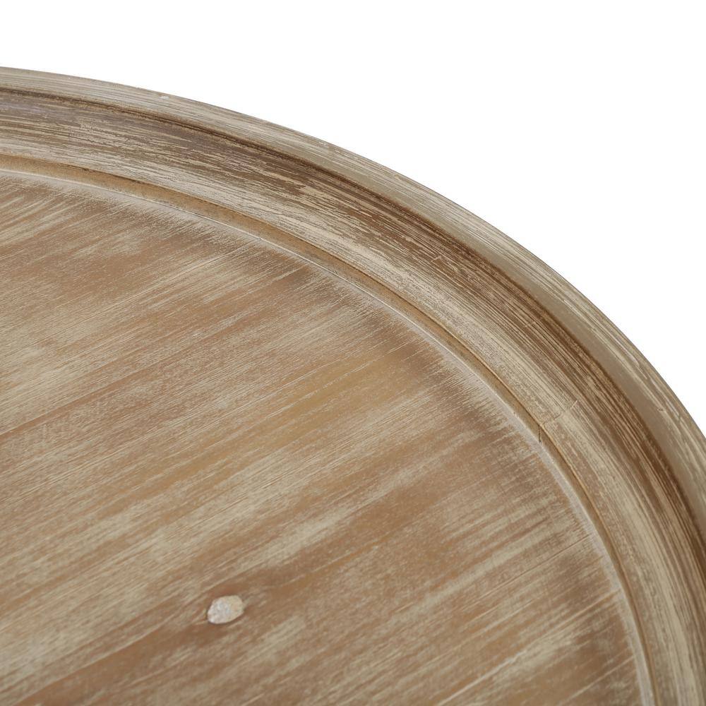 Shelton Nature-Inspired Round Faux Wood Coffee Table