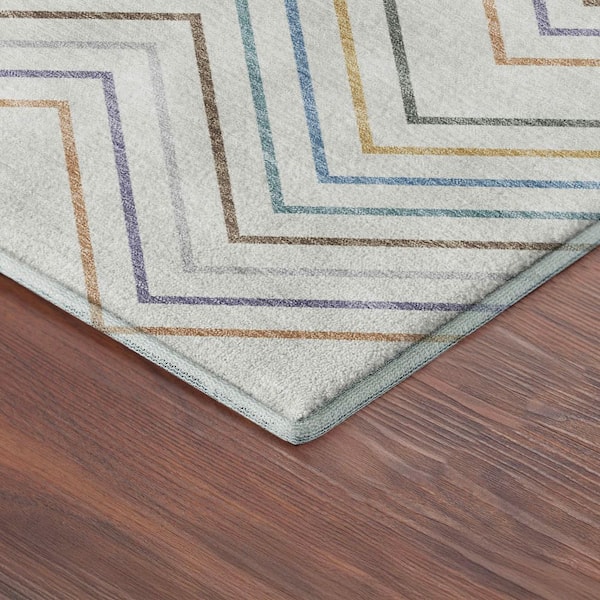 Mayfield Premium Machine Washable Abstract AMF2392 Seaside 2 ft. x 3 ft. Accent Rug
