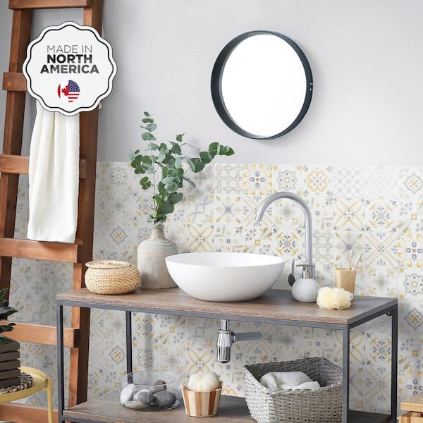 36pcs,6 X 6 Mosaicowall Peel & Stick Self-Adhesive Wall  Tile Sticker Suitable for Kitchen -Style 13 Stair Riser Bathroom