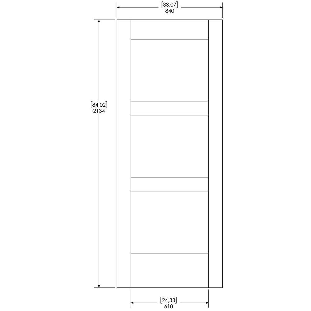 White Frosted Glass Paneled MDF Barn Door, 37'' x 84''