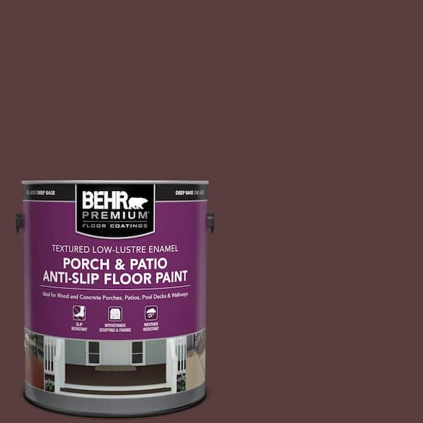 BEHR PREMIUM 1 gal. #PPU1-02 Divine Wine Textured Low-Lustre Enamel Interior/Exterior Porch and Patio Anti-Slip Floor Paint