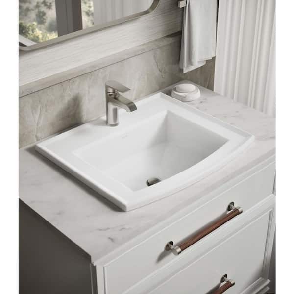 Archer 22.6 in. x 19.44 in. Drop-In Bathroom Sink in White Vitreous China
