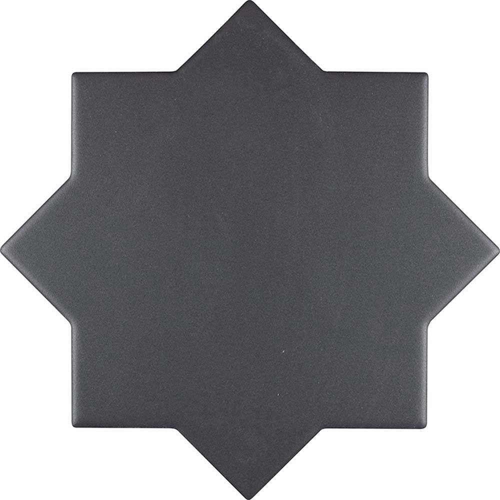 Siena Matte Gray Star-Shaped Ceramic Tile for Walls and Floors