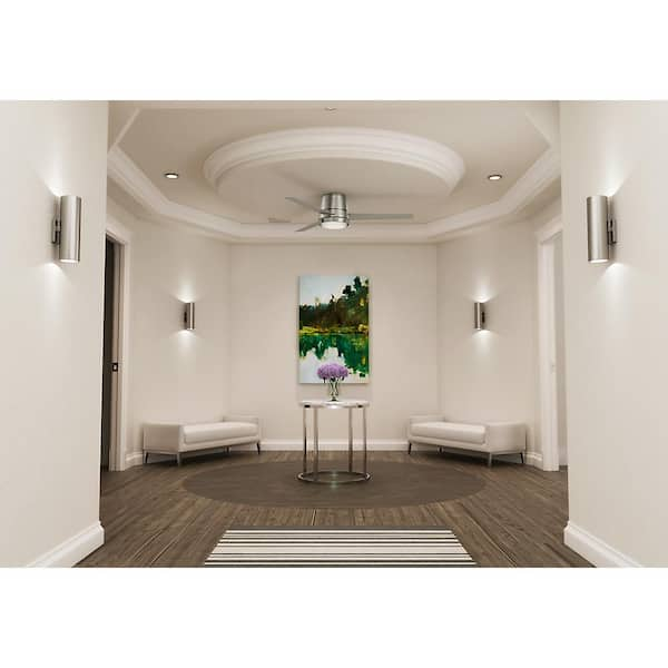 Commodus 54 in. Integrated LED Low Profile Indoor Brushed Nickel Ceiling Fan with Light Kit and Remote Control