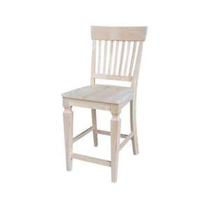 Vista 24 in. Seat Height Unfinished Counter Height Solid Wood Stool