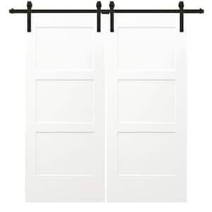 64 in. x 80 in. Birkdale Primed Solid Core Composite Sliding Barn Door with Oil Rubbed Bronze Hardware Kit