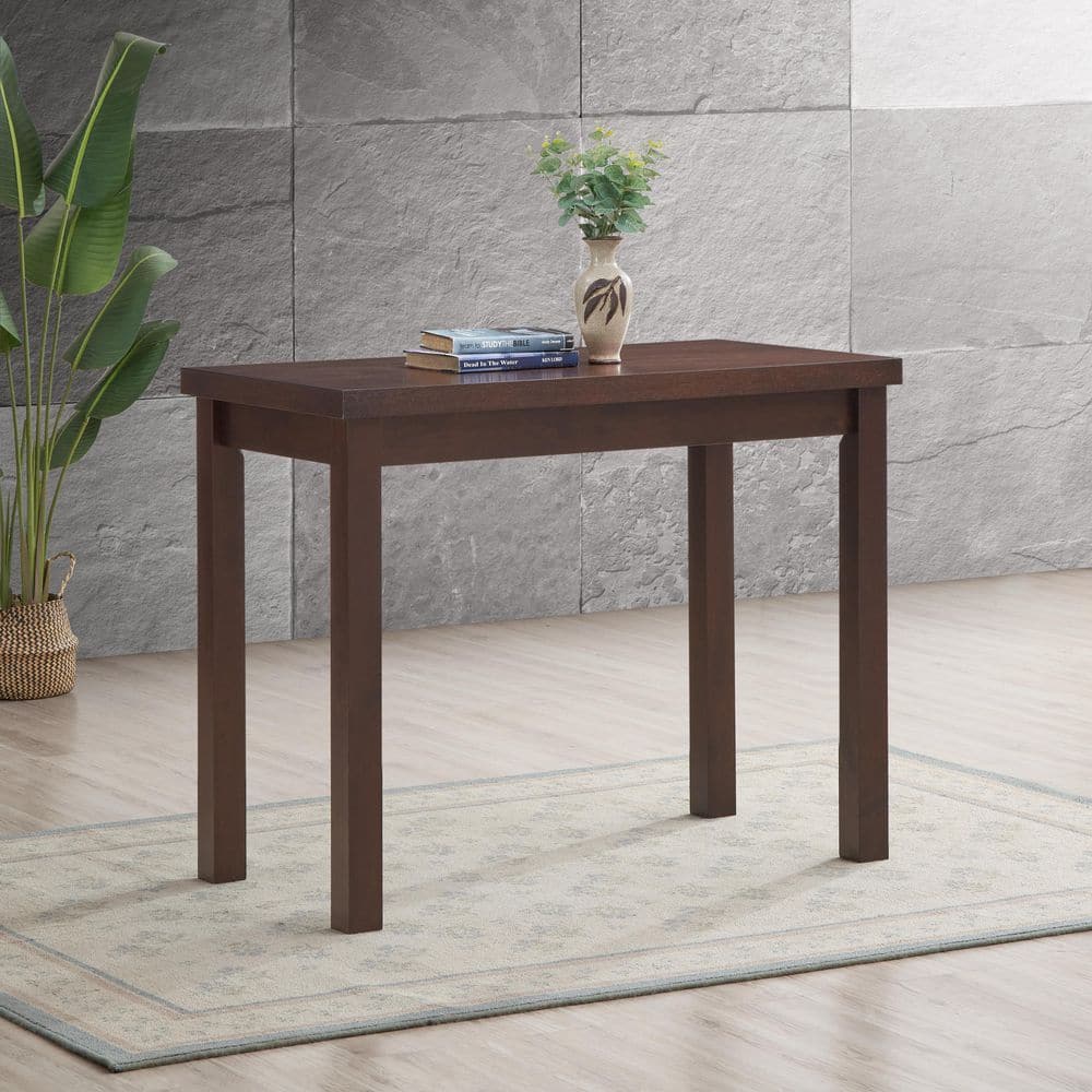 Espresso Wood Counter Height Bar Table with Thick Top