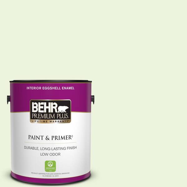 BEHR PREMIUM PLUS 1 gal. #430C-1 White Willow Eggshell Enamel Low Odor Interior Paint & Primer