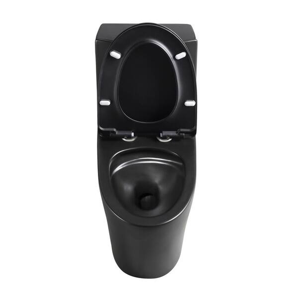 Vanityfus 1 Piece 1 1 1 6 Gpf Dual Flush Elongated Toilet In Matte Black Seat Included Siphonic Jet Vf 21s0901 Mb