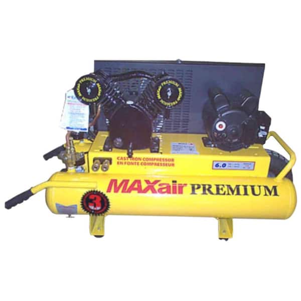 Maxair Wheelbarrow, 8-Gal. Portable, Dual Volt 120/240-Volt Electric Air Compressor