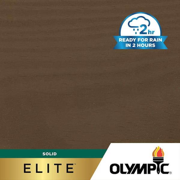 Olympic Elite 1 gal. SC-1004 Autumn Brown Solid Advanced Exterior Stain and Sealer in One