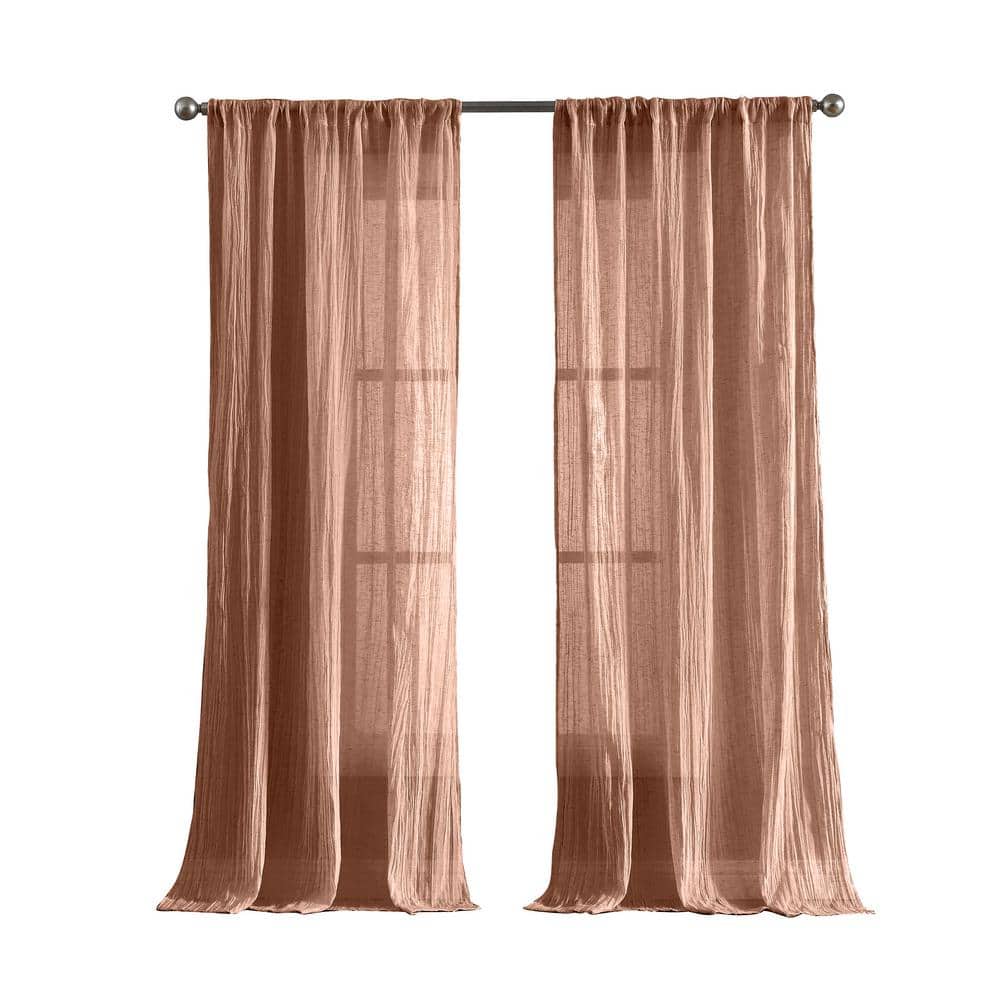 Dusty Pink Light-Filtering Linen-Blend Rod Pocket Curtains