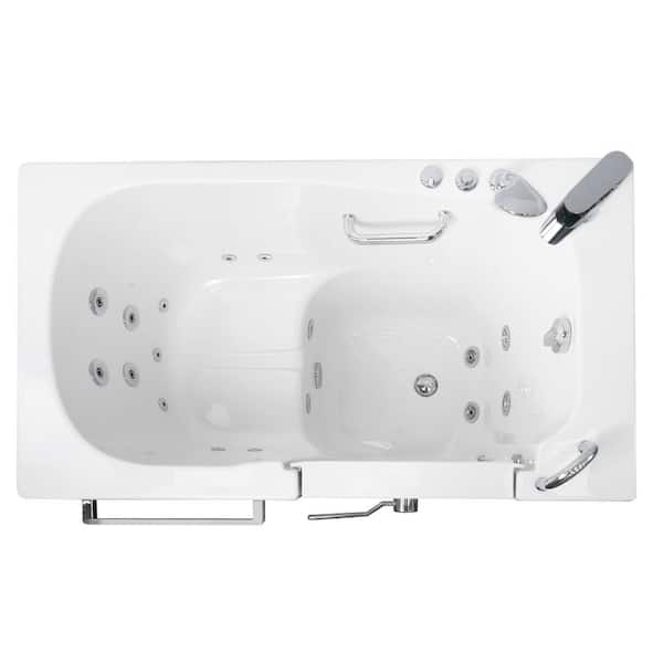 Ella Zen 52 in. x 29.50 in. Right Drain Walk-In Whirlpool Bathtub