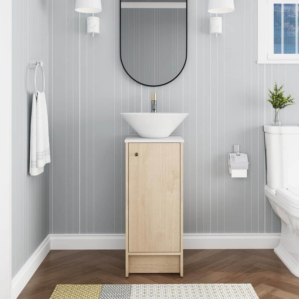 17 in. W x 19 in. D x 36 in. H Freestanding Bathroom Vanity with Soft Close