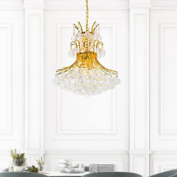 Princess 8 Light Down Chandelier With Gold Finish