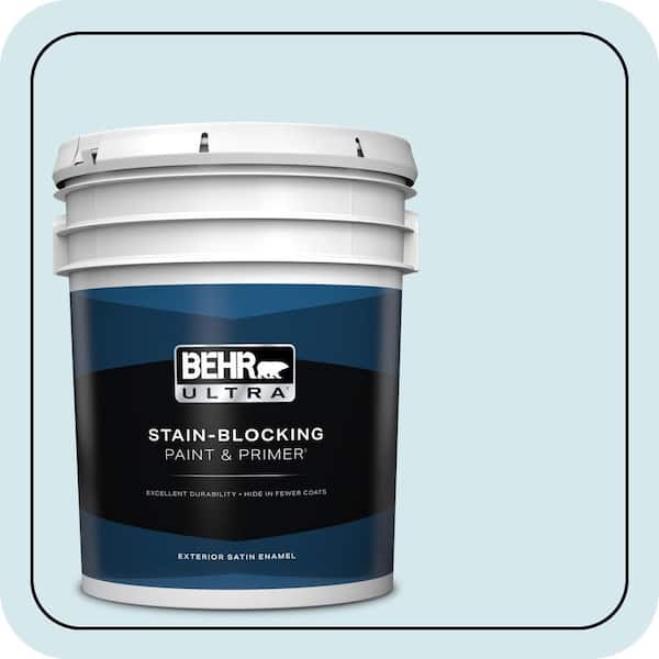 BEHR ULTRA 5 gal. #S490-1 Permafrost Satin Enamel Exterior Paint & Primer